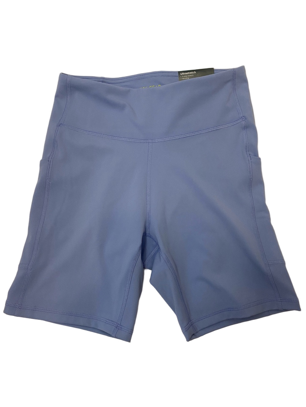 Tek Gear Lavender-Blue High-Rise Bike Shorts with Side Pockets